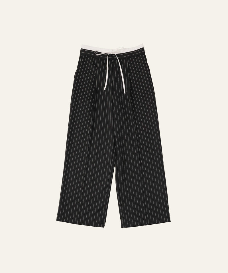 ピンストライプ ダブルウエストパンツ