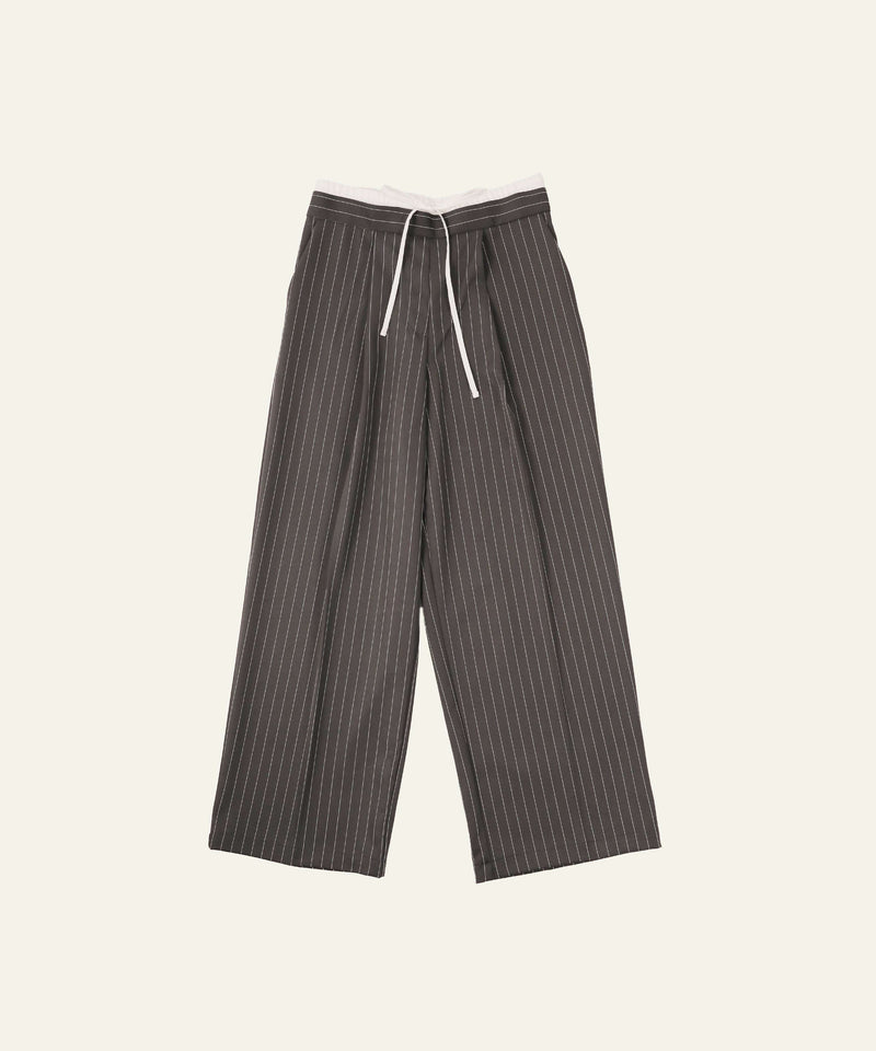 ピンストライプ ダブルウエストパンツ