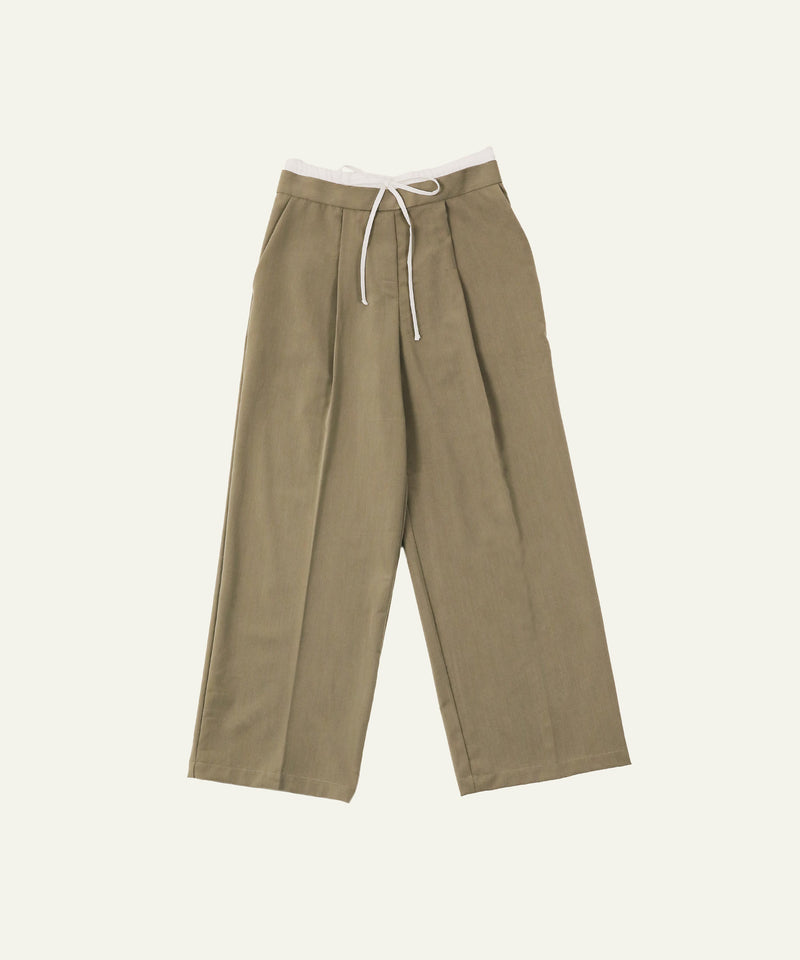 ピンストライプ ダブルウエストパンツ