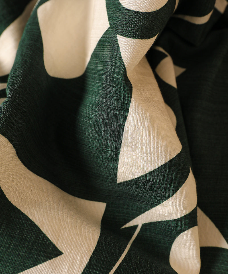 リネンタッチ 幾何学柄 イージーワイドパンツ