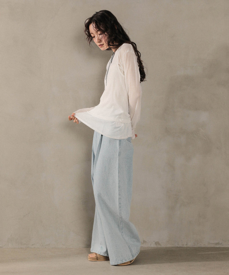 2set シアーリブ ロンT タンク トップスセット