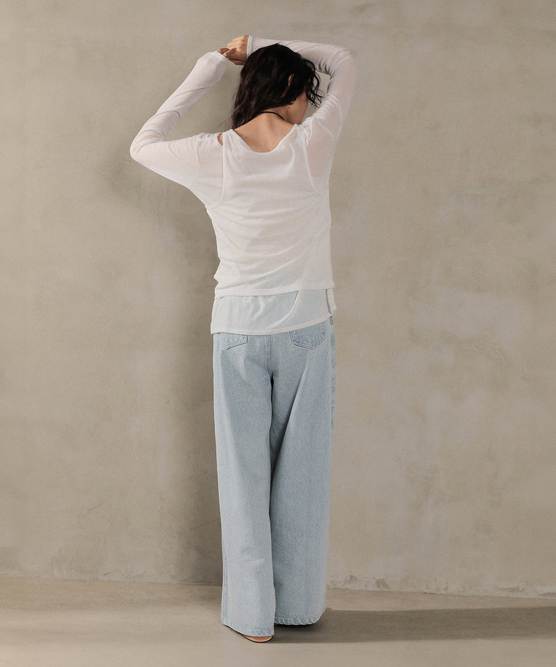 2set シアーリブ ロンT タンク トップスセット