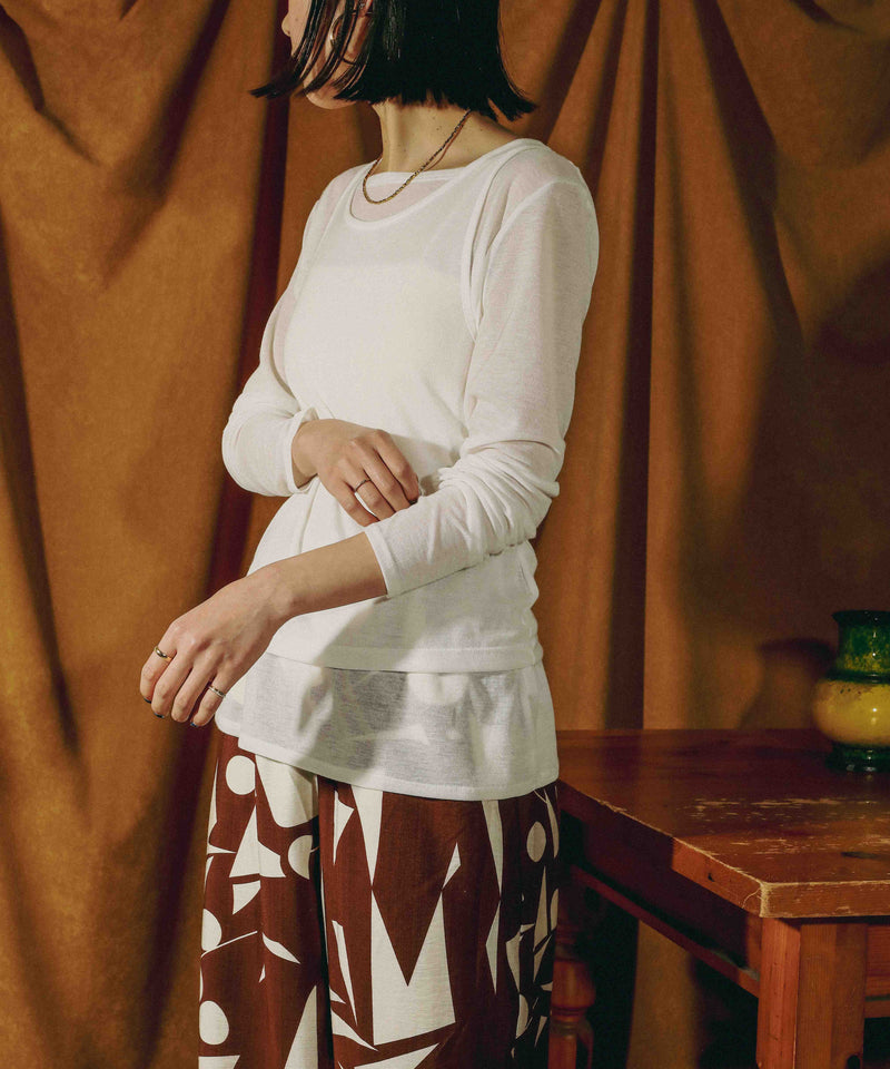 2set シアーリブ ロンT タンク トップスセット