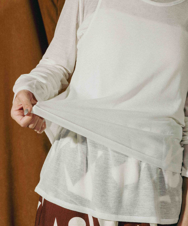 2set シアーリブ ロンT タンク トップスセット