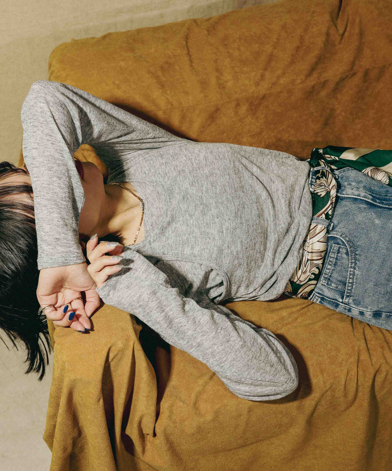 2set シアーリブ ロンT タンク トップスセット