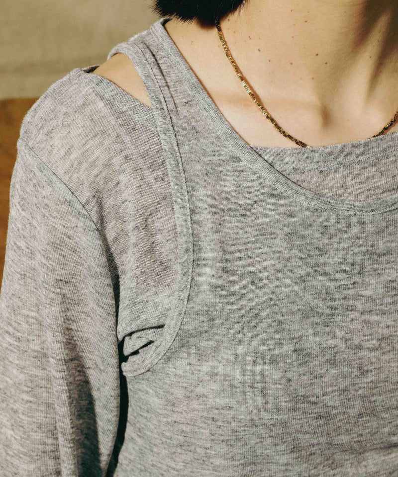 2set シアーリブ ロンT タンク トップスセット