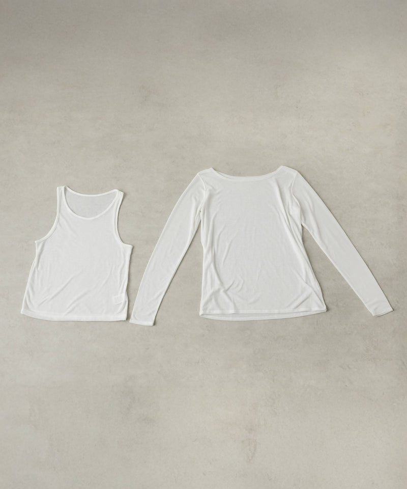 2set シアーリブ ロンT タンク トップスセット