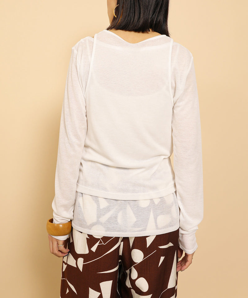 2set シアーリブ ロンT タンク トップスセット