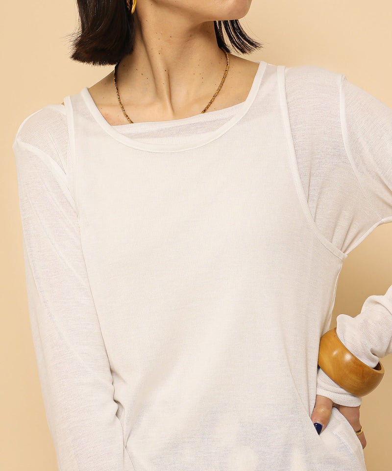 2set シアーリブ ロンT タンク トップスセット