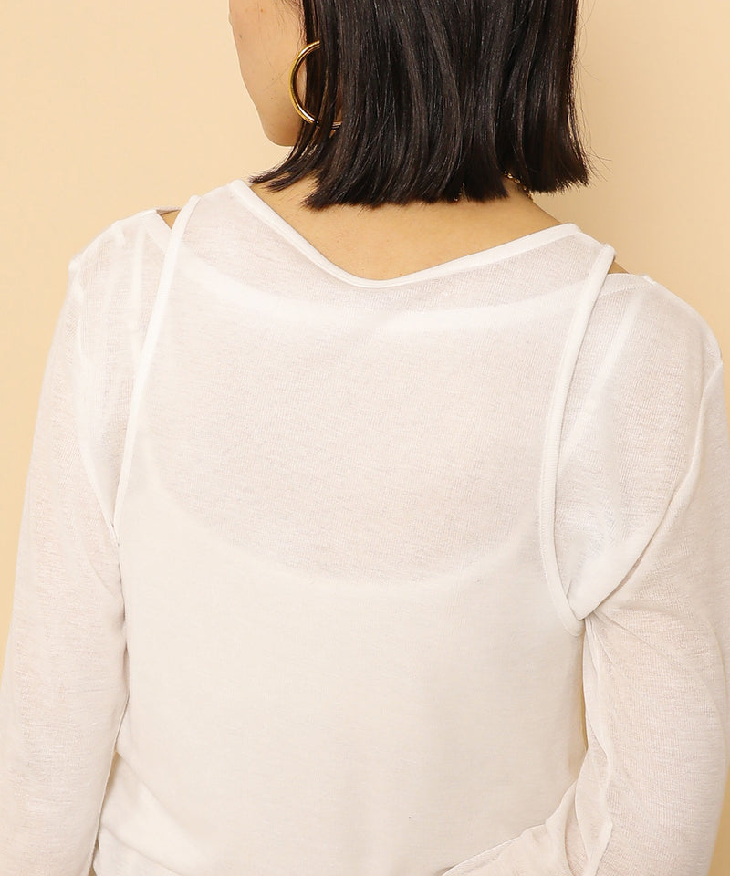 2set シアーリブ ロンT タンク トップスセット