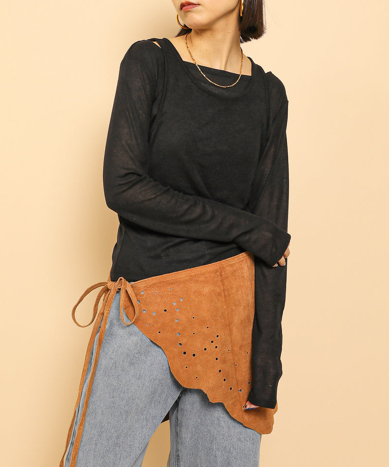 2set シアーリブ ロンT タンク トップスセット