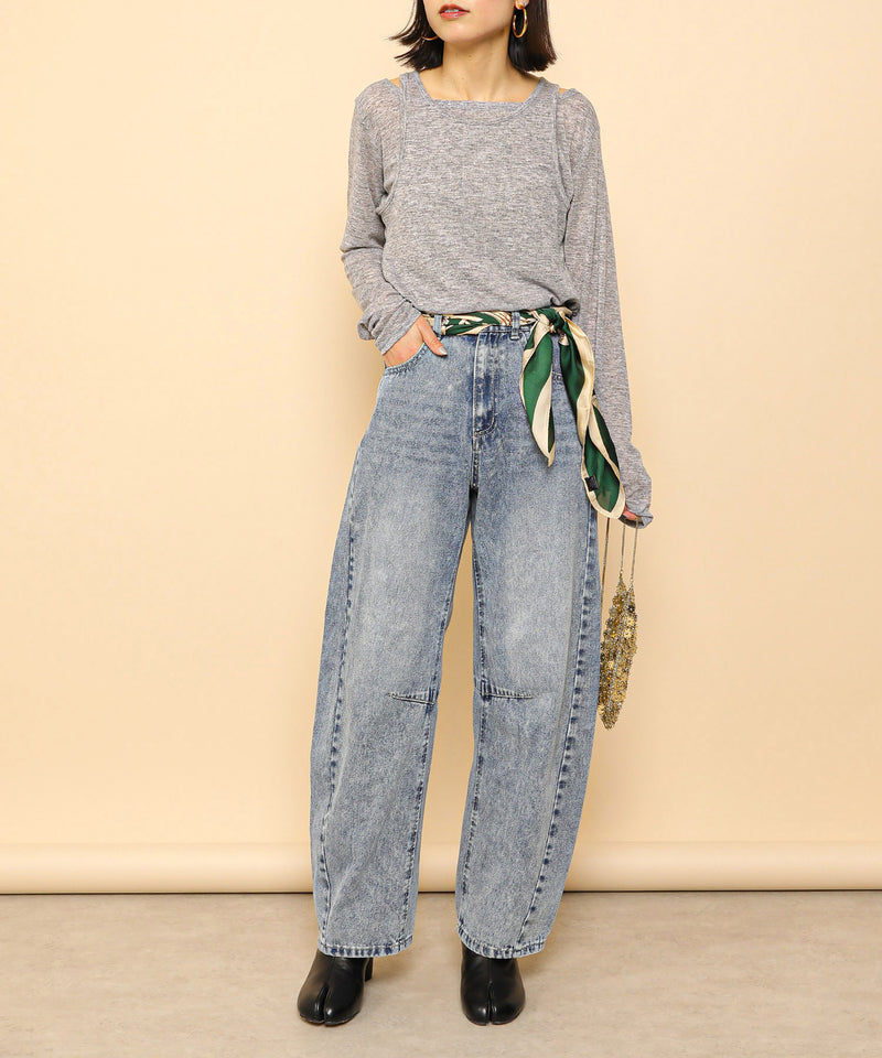 2set シアーリブ ロンT タンク トップスセット