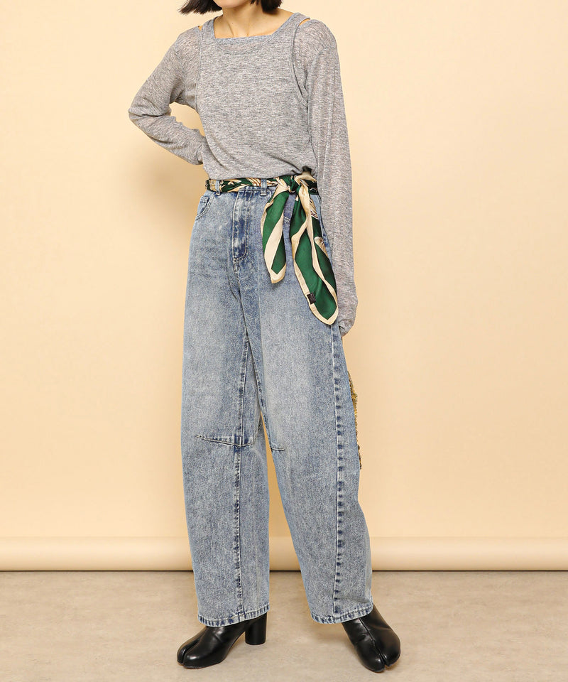 2set シアーリブ ロンT タンク トップスセット