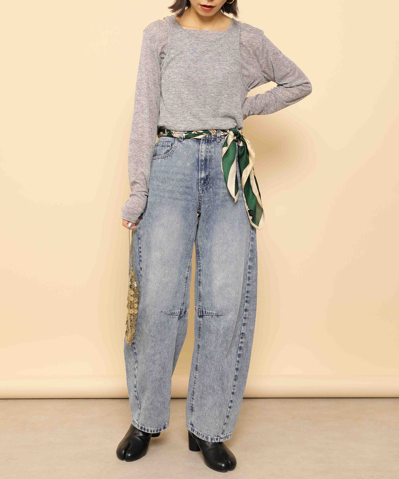 2set シアーリブ ロンT タンク トップスセット