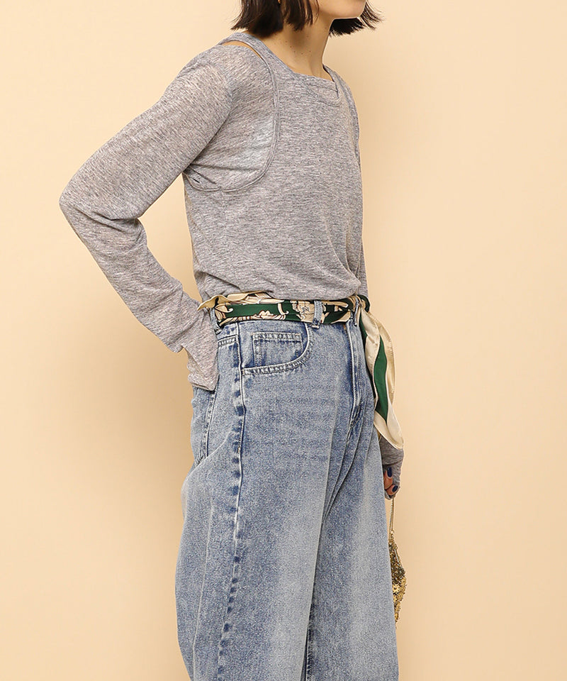 2set シアーリブ ロンT タンク トップスセット