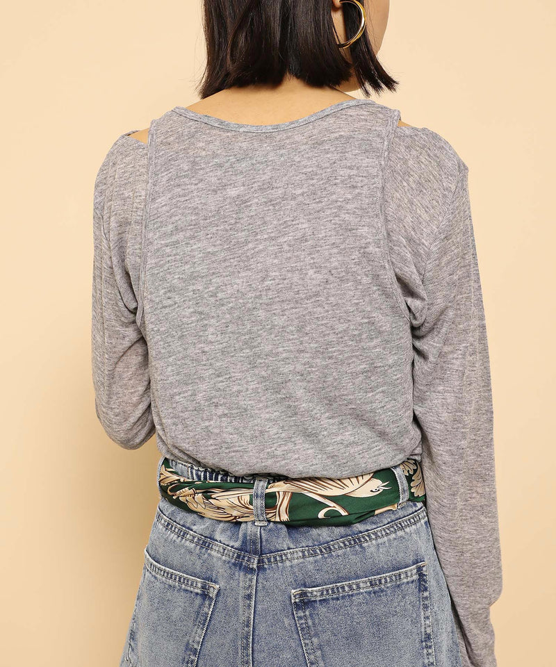 2set シアーリブ ロンT タンク トップスセット