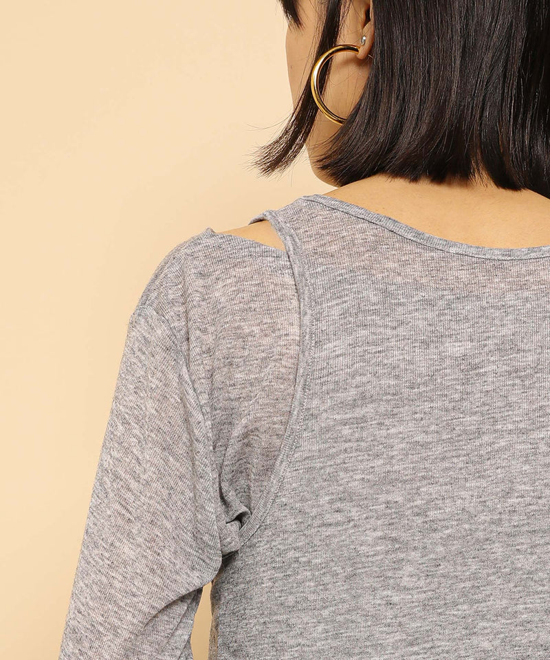 2set シアーリブ ロンT タンク トップスセット