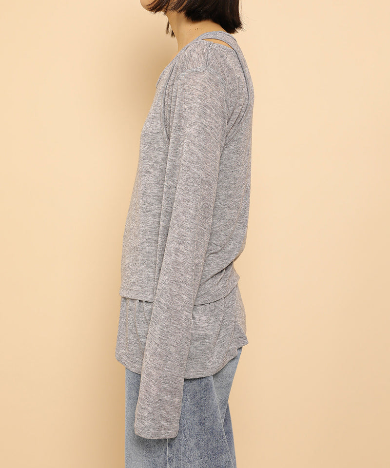 2set シアーリブ ロンT タンク トップスセット