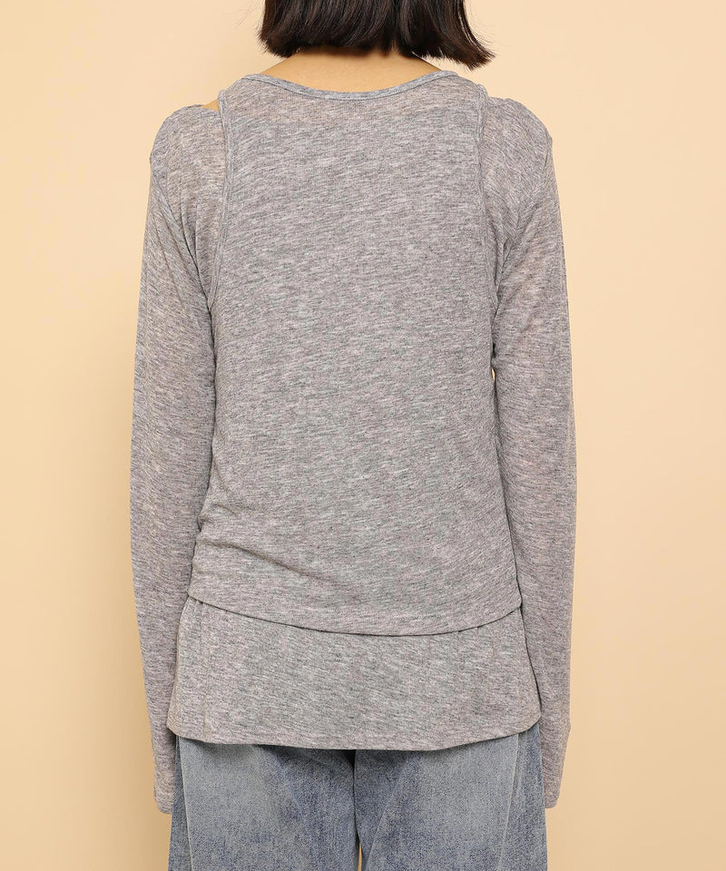 2set シアーリブ ロンT タンク トップスセット