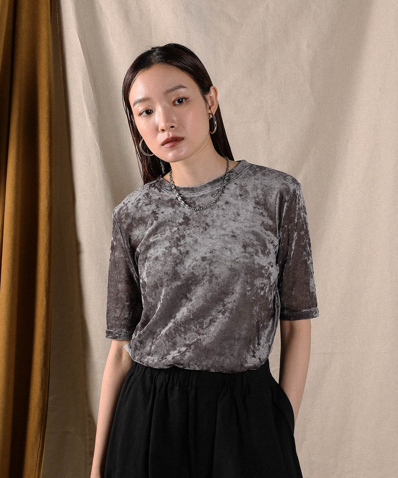 シアーベロア ハーフスリーブTシャツ