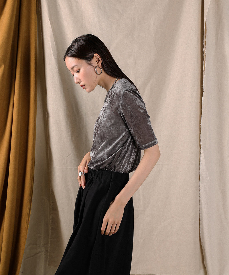 シアーベロア ハーフスリーブTシャツ