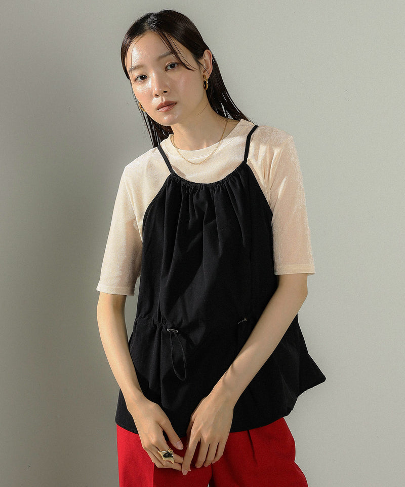 シアーベロア ハーフスリーブTシャツ