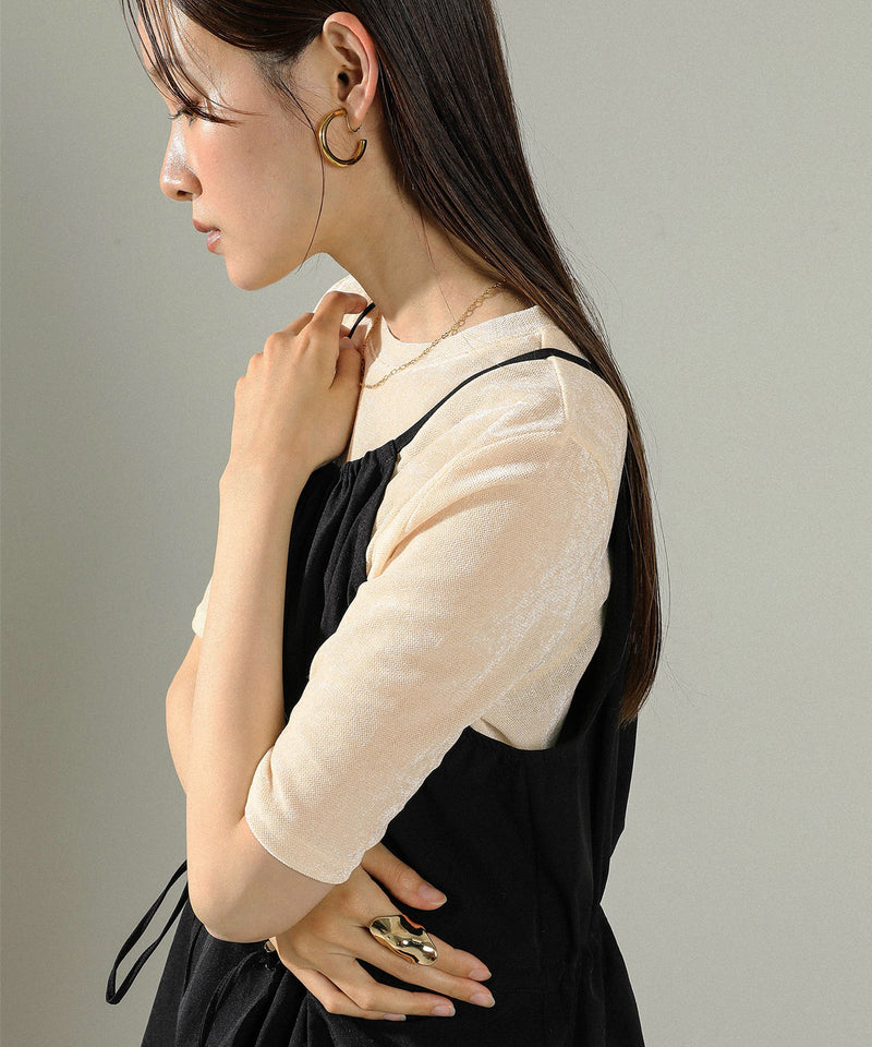 シアーベロア ハーフスリーブTシャツ