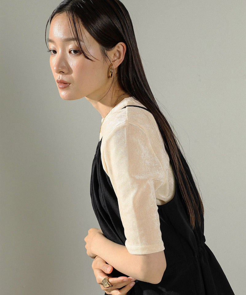 シアーベロア ハーフスリーブTシャツ