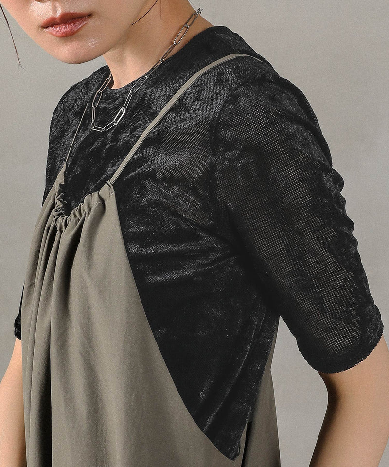 シアーベロア ハーフスリーブTシャツ