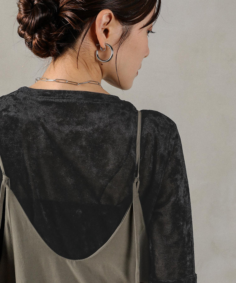 シアーベロア ハーフスリーブTシャツ