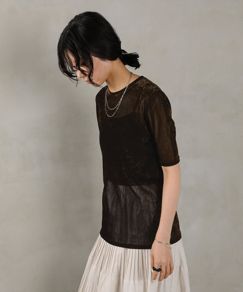 シアーベロア ハーフスリーブTシャツ