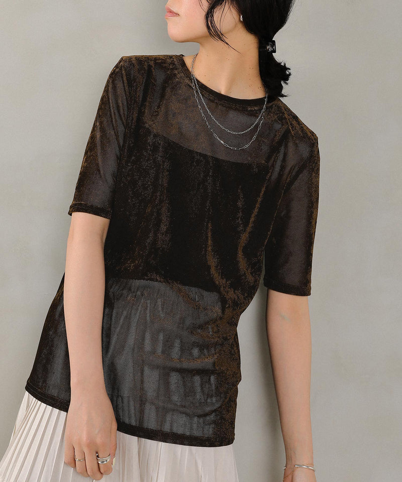 シアーベロア ハーフスリーブTシャツ