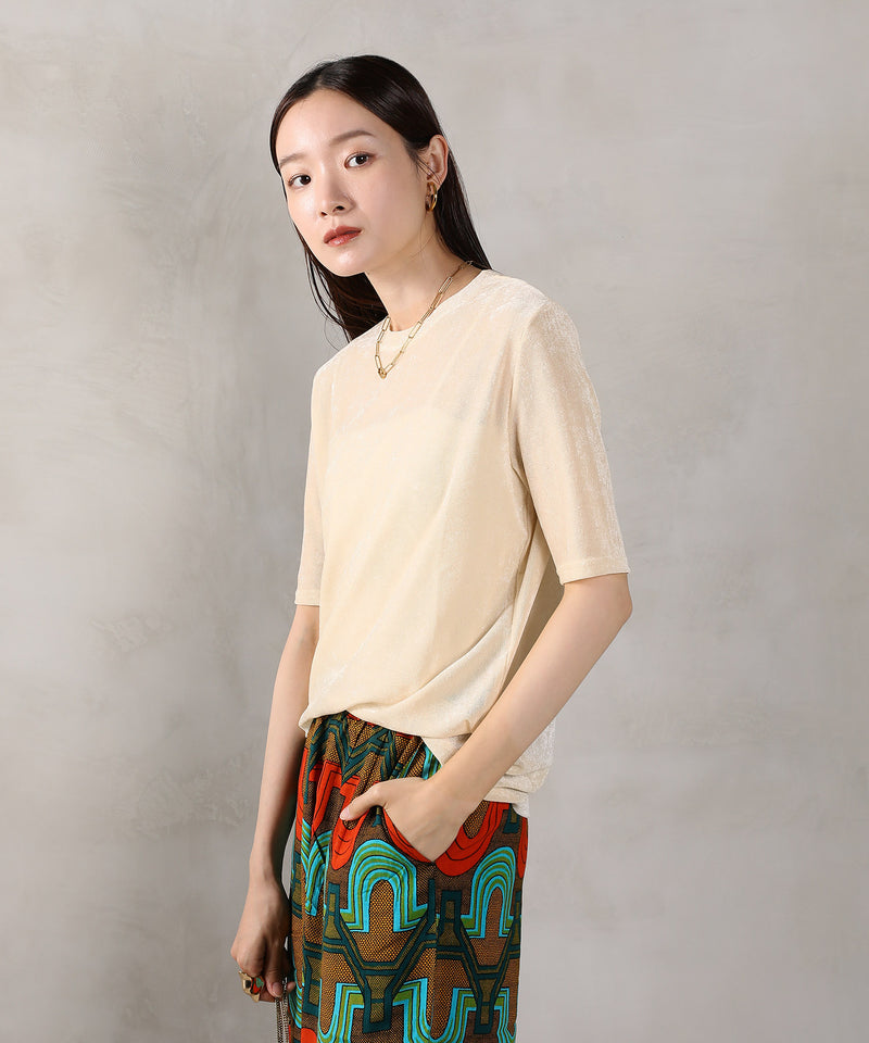 シアーベロア ハーフスリーブTシャツ