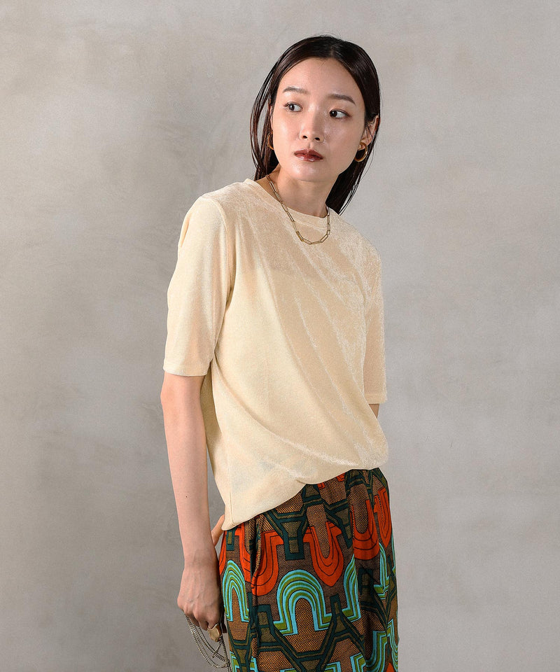 シアーベロア ハーフスリーブTシャツ