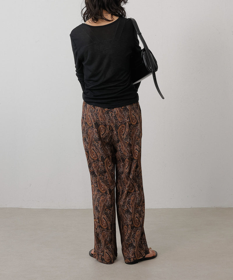 シアー リブ ヘンリーネック トップス