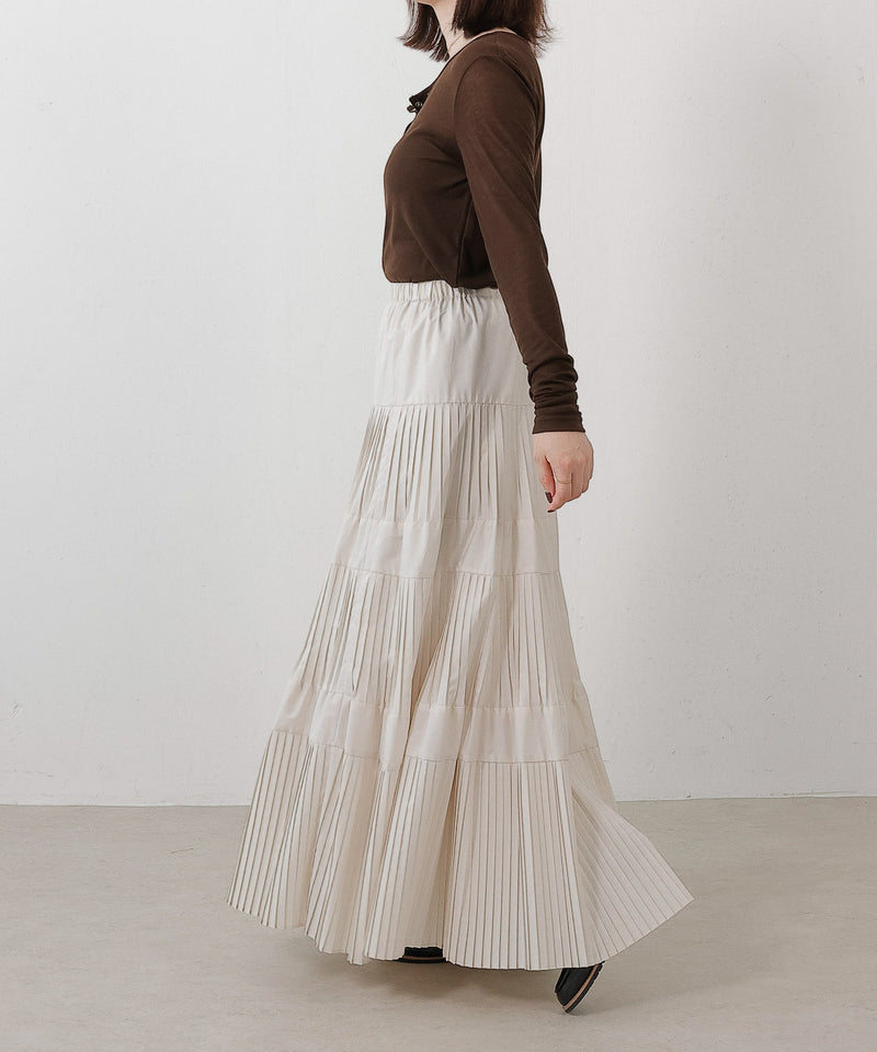 シアー リブ ヘンリーネック トップス