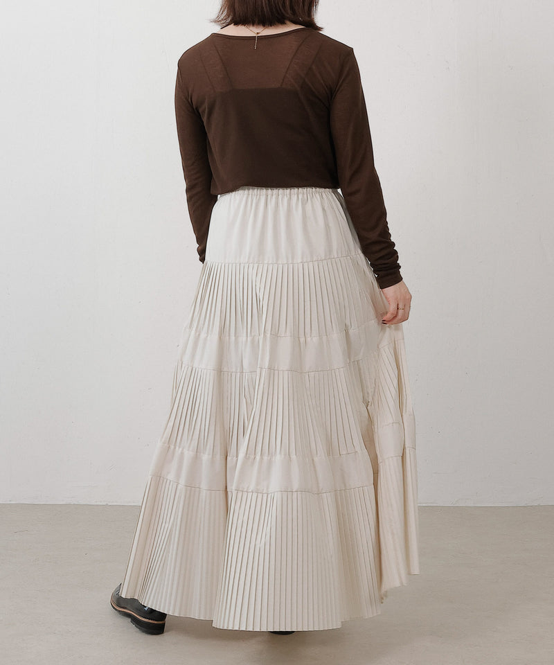 シアー リブ ヘンリーネック トップス