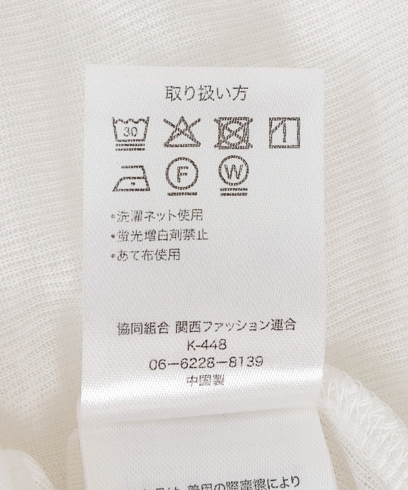 シアー リブ ヘンリーネック トップス