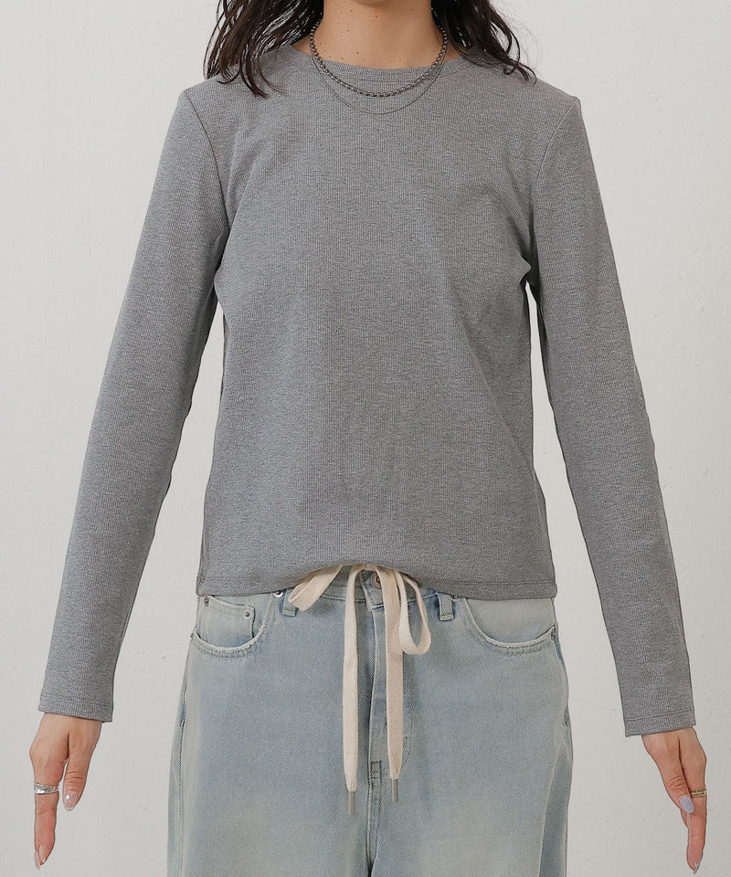 2枚セット チュールシャーリングデザイントップス リブトップス レイヤード