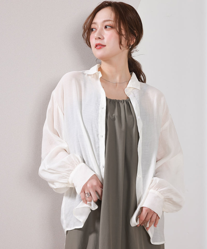 【定番の頼れる一枚】シアー ボリュームスリーブ シャツ