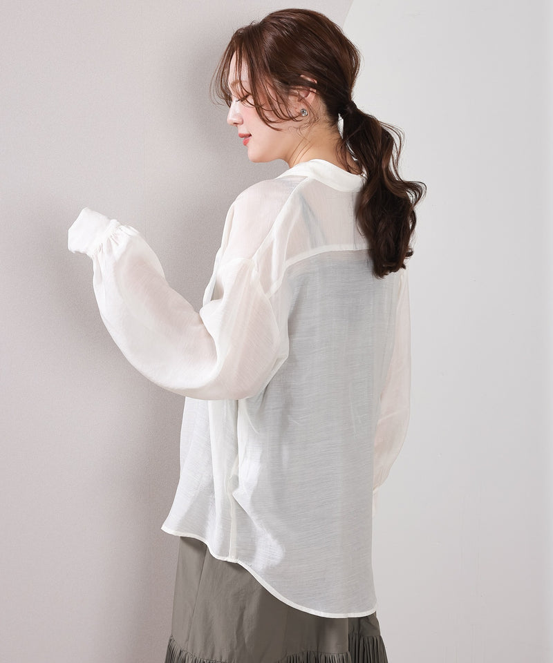 【定番の頼れる一枚】シアー ボリュームスリーブ シャツ