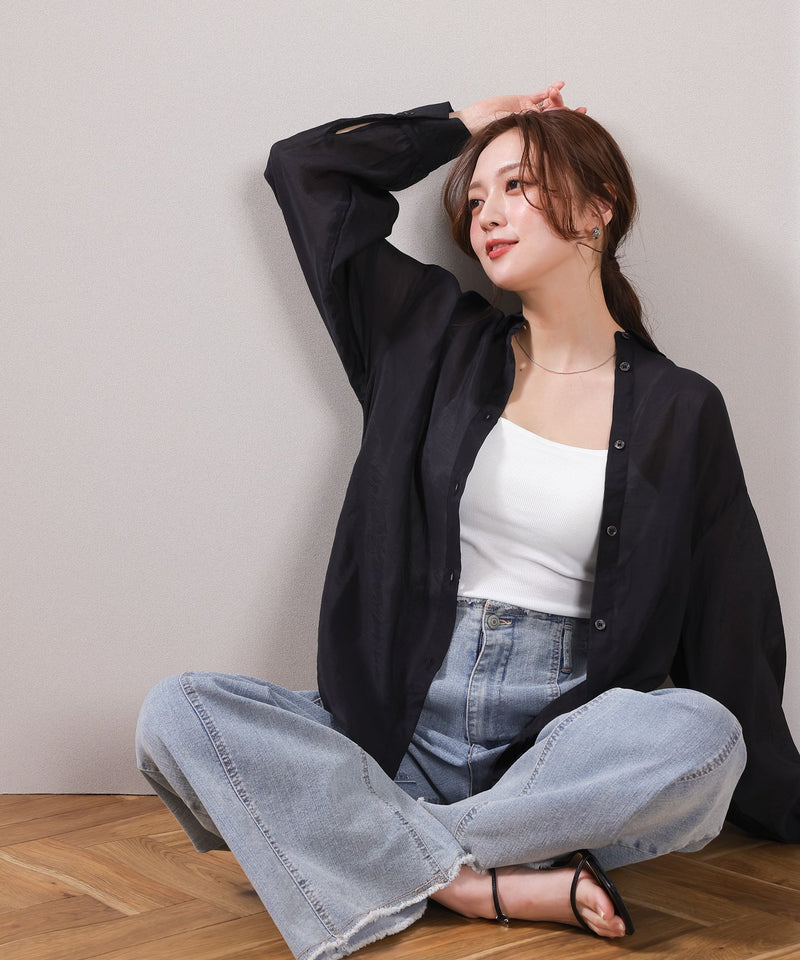 【定番の頼れる一枚】シアー ボリュームスリーブ シャツ