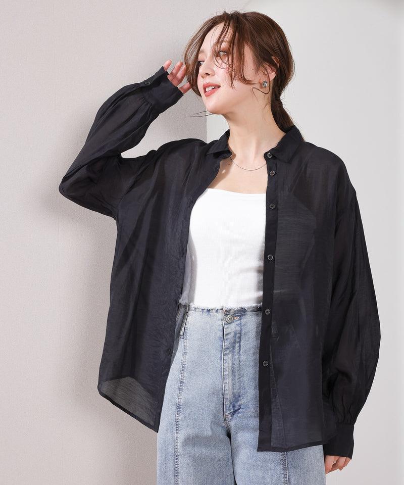 【定番の頼れる一枚】シアー ボリュームスリーブ シャツ