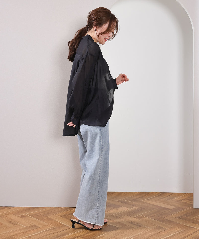 【定番の頼れる一枚】シアー ボリュームスリーブ シャツ