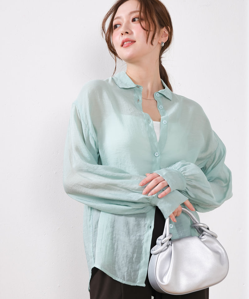 【定番の頼れる一枚】シアー ボリュームスリーブ シャツ
