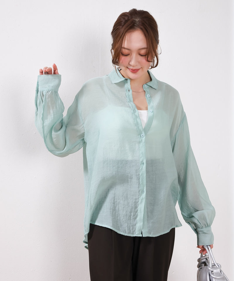 【定番の頼れる一枚】シアー ボリュームスリーブ シャツ