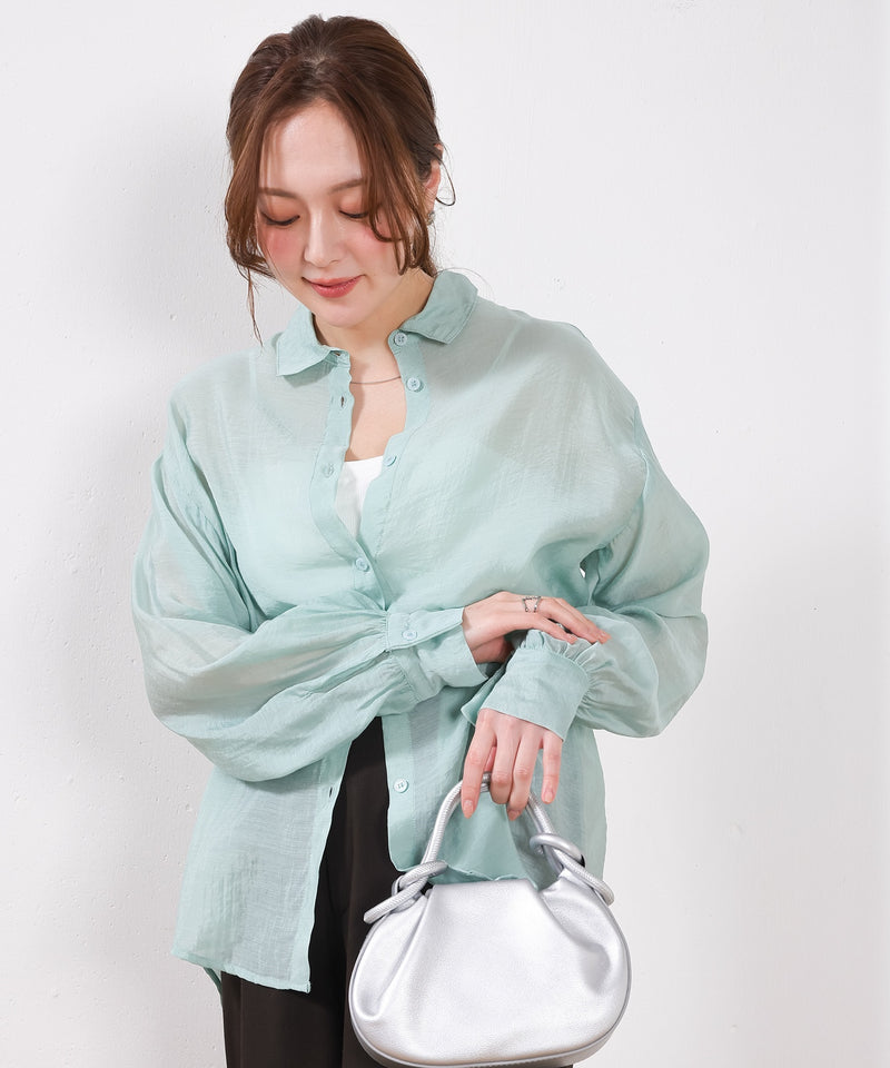 【定番の頼れる一枚】シアー ボリュームスリーブ シャツ