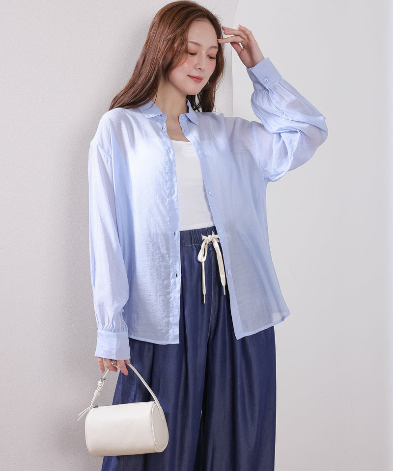 【定番の頼れる一枚】シアー ボリュームスリーブ シャツ