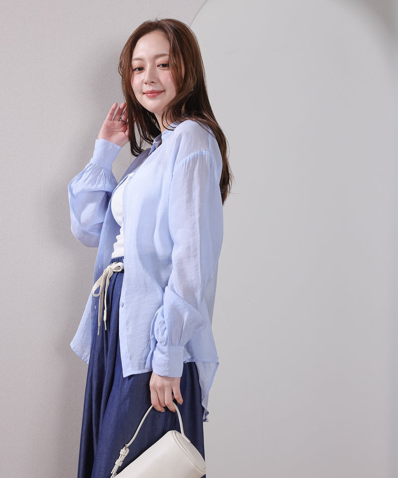 【定番の頼れる一枚】シアー ボリュームスリーブ シャツ