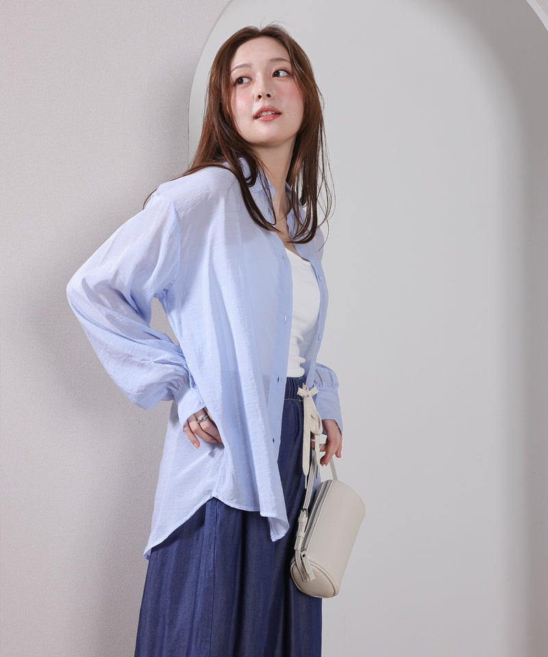 【定番の頼れる一枚】シアー ボリュームスリーブ シャツ